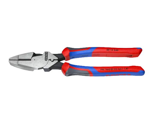 9 1/2 IN High Leverage Lineman's Pliers New England with Fish Tape Puller & Crimper