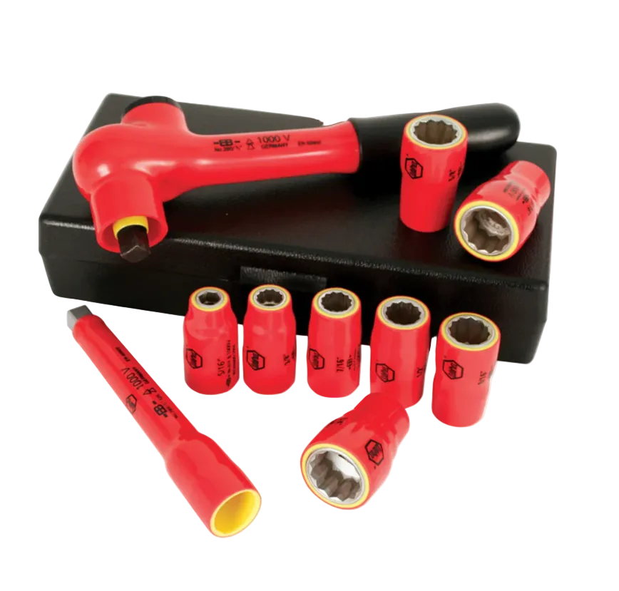 Drive Socket Set, Inch, 3/8-Inch, 1000 Volt, 10 Piece