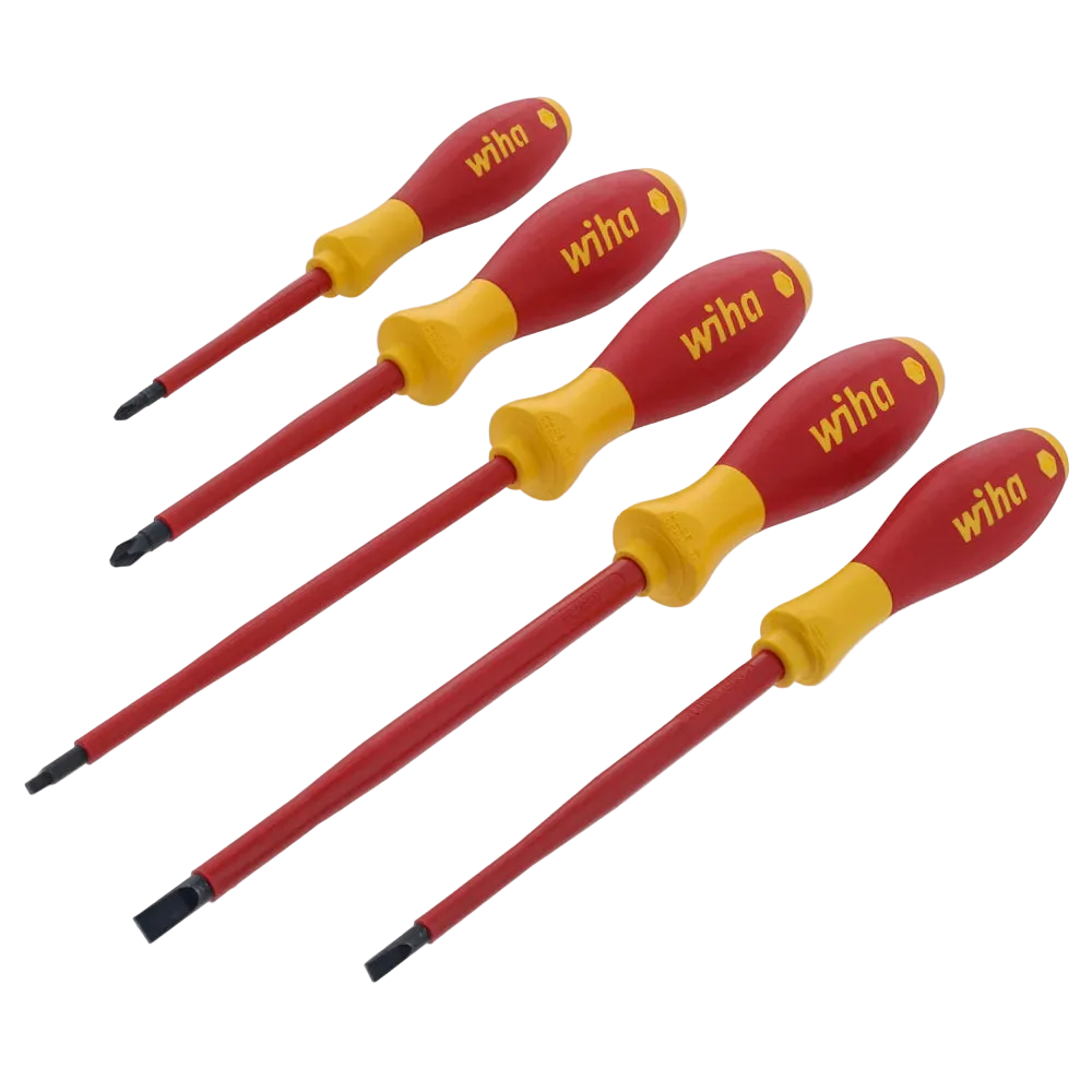5 Piece Insulated SoftFinish Slotted/Phillips/Square Screwdriver Set
