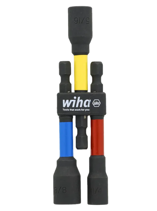 3 Piece Color Coded Magnetic Nut Setter SAE Set 3"